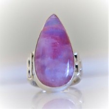 PINK RAINBOW MOONSTONE NATURAL GEMSTONE 925 SOLID STERLING SILVER JEWELRY RING