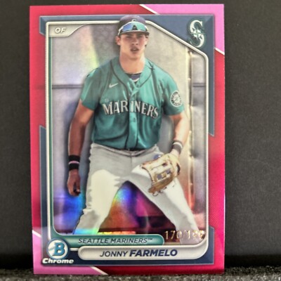 JONNY FARMELO #BCP-147 Pink Refractor 170 /199 Mariners ⚾️ 2024 Bowman Chrome