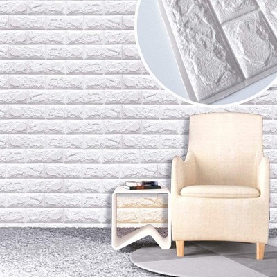 20pcs 3D Brick Wall Stickers Self-Adhesive Panel Decal PE Background Wallpaper