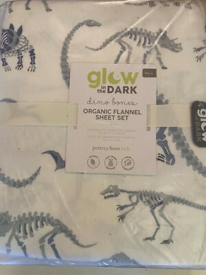 Pottery DINO BONES VAR Sizes Sheet Set Organic Cotton New Christmas FLANNEL NWTG