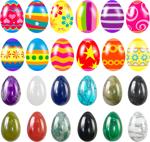 12 Pcs Prefilled Easter Eggs with Egg Stone inside Easter Basket Stuffers Party