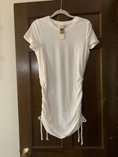 PINK Brand Beach Terry Dress Size Large White BNWT