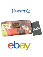 Cartera Loungefly Disney La Bella y la Bestia Villanos Escena Gastón Larga Cremallera Alrededor