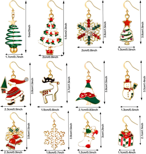 Orecchini Pendenti Natalizi Set Di Orecchini Natalizi Gioielli Regalo Di Natale - Foto 2 di 12