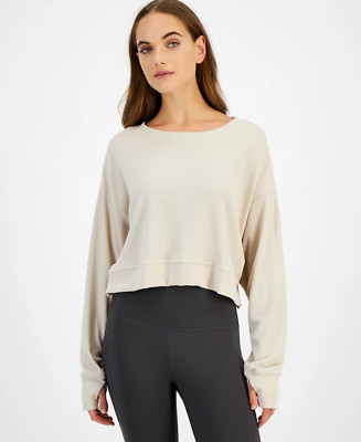 Id Ideology Women's Waffle-Knit Drop-Shoulder Top, L