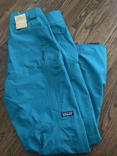 NWT PATAGONIA Powder Town Ski Snow Pants Men's Sz Small Belay Blue Recco $249