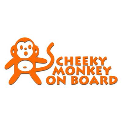 Cheeky Monkey On Board - Vinyl Decal Sticker - Multiple Colors & Sizes - #6052
