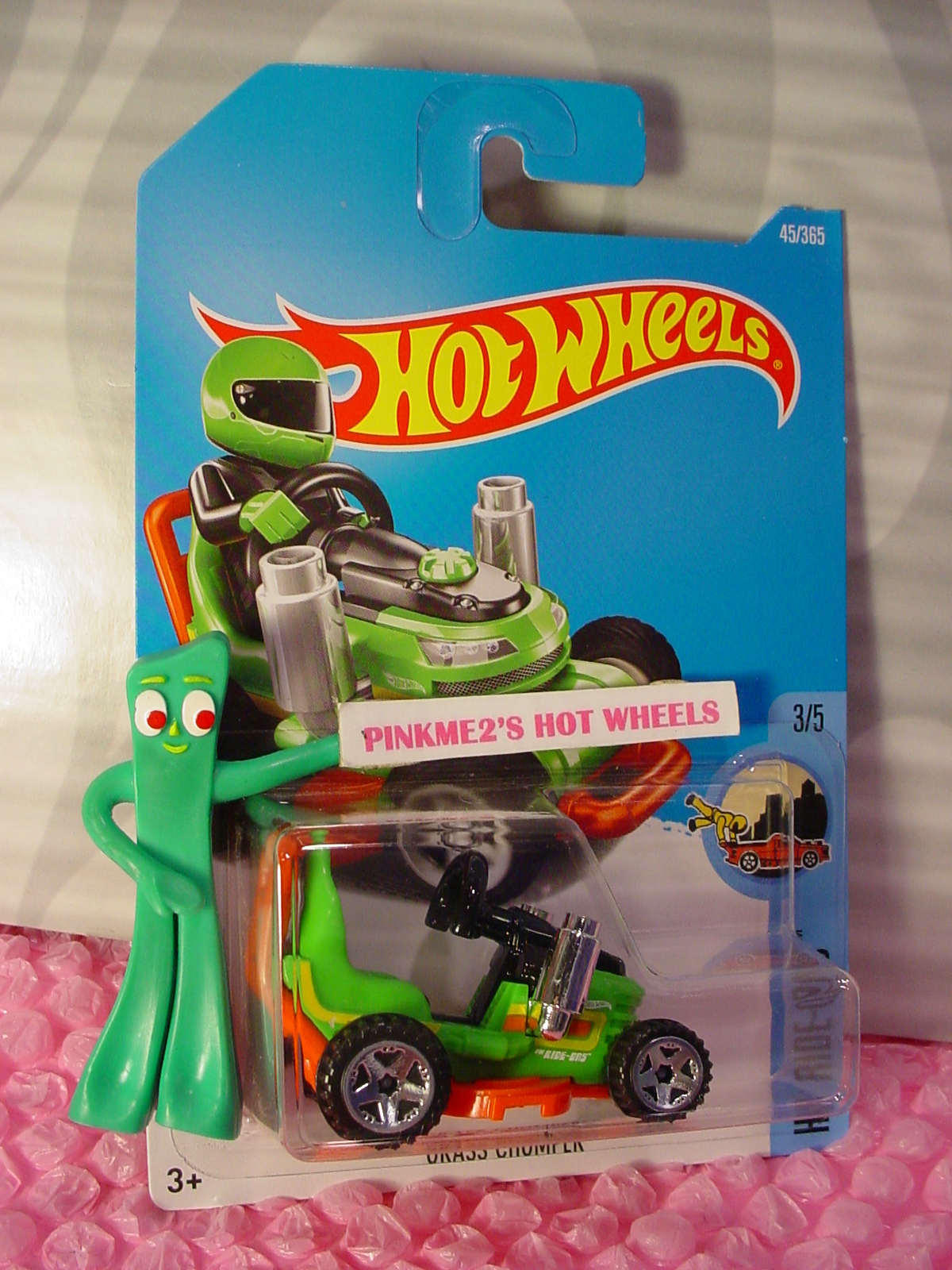2017 i Hot Wheels GRASS CHOMPER #45✰Green/Orange;or5✰HW RIDE-ONS✰ Case B/C