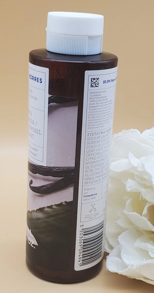 Limpiador corporal renovador Korres Mediterranean Vanilla 8,45 Fl DEFECTUOSO Foto 2 de 4