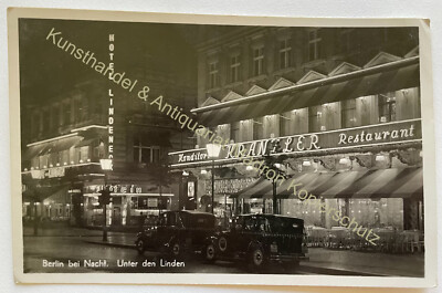 AK Berlin bei Nacht Mitte unter den Linden Konditorei Kranzler um 1935