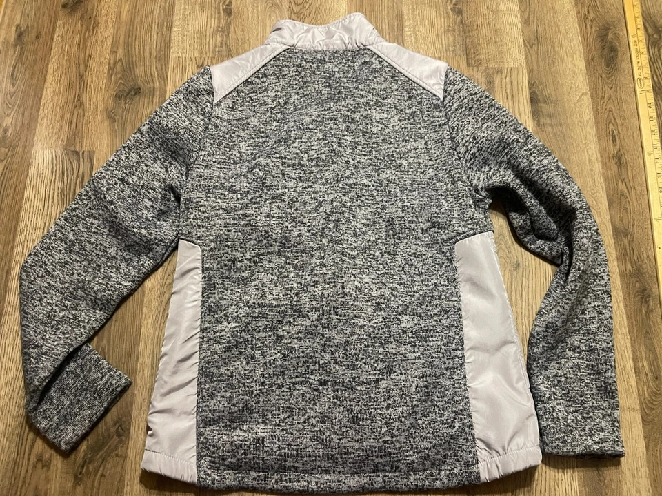 Sudadera de diseño alpino, para mujer talla pequeña-mediana? Gris, cremallera completa, bolsillo con cremallera Foto 2 de 4