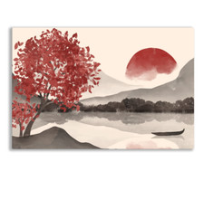 Quadro Orientale su Tela |Q1259| Paesaggio Cinese Stampato su Tela