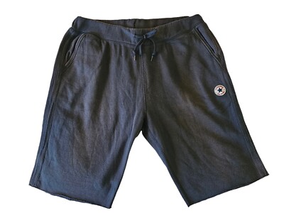 Converse Unisex Shorts XL Black All Stars Chuck Taylor Patch Knit Bottom 