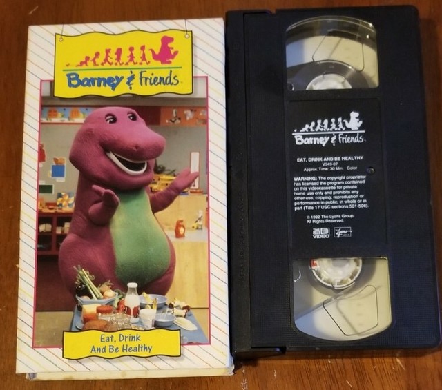 Eat Drink And Be Healthy Barney BARNEY & FRIENDS - EAT, DRINK AND BE HEALTHY Barney the Dinosaur VHS