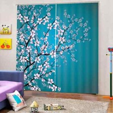 Beautiful cherry blossom light show Printing 3D Blockout Curtains Fabric Window