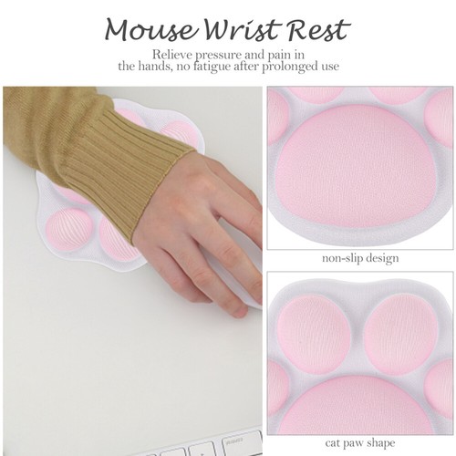 Cat Paw Wrist Rest Keyboard Pad Laptop Desk Mat Rubber Base Mousepad - 第 8/10 張圖片