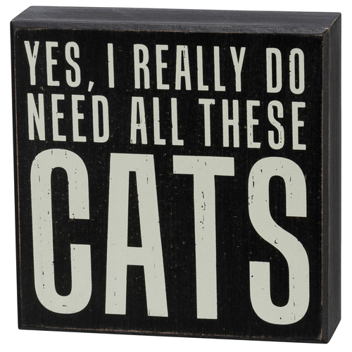 Targa In Legno Per Amanti Dei Gatti Con Scritta 'I Really Do Need All These Cats', 20x10 Cm, Decorazione Murale Fatta A Mano