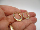 14K Yellow & White Gold Diamond-Cut Hoop Earrings .70" — photo 6