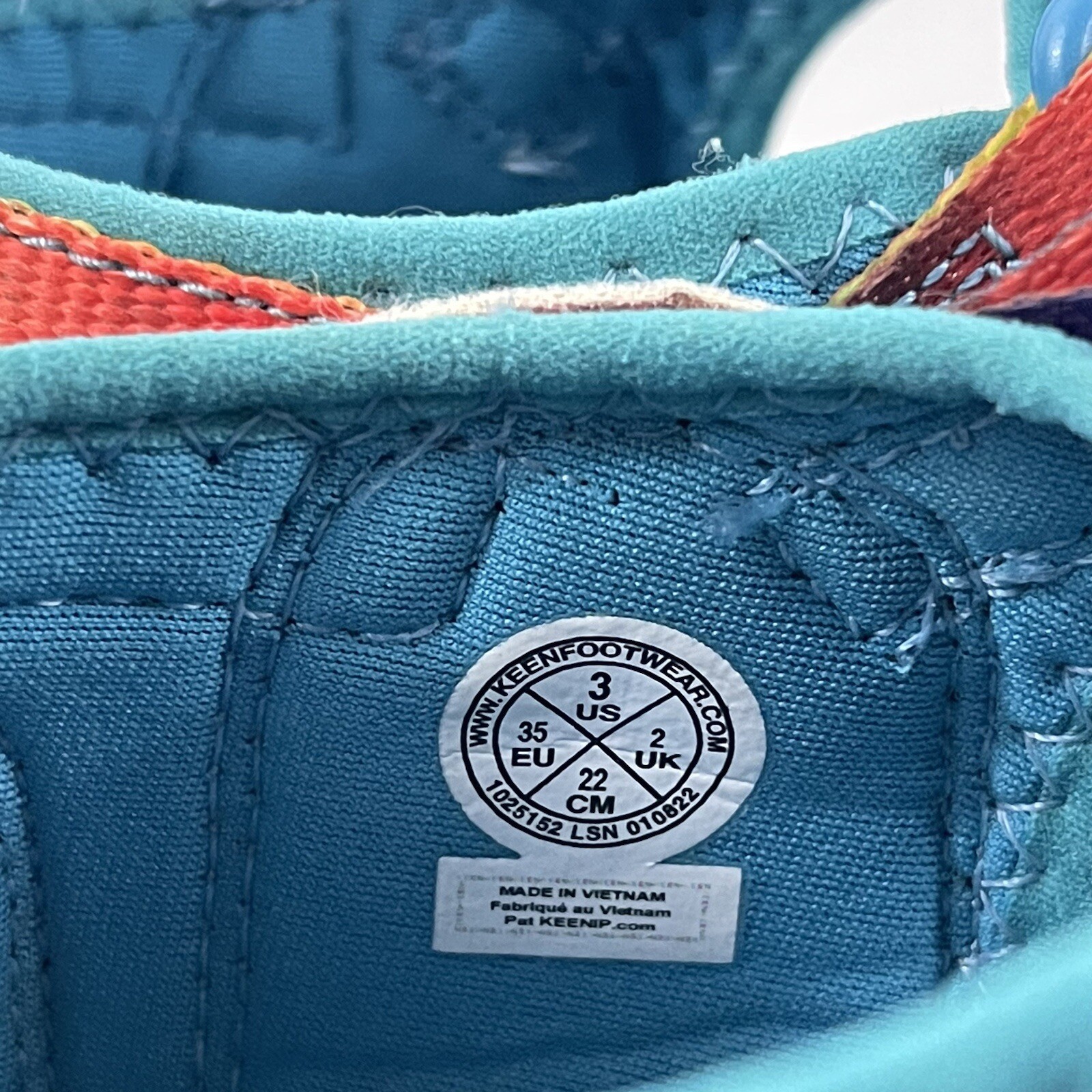 Scarpe sandali KEEN Newport H2 taglia 3 impermeabili grandi bambini tintura cravatta arcobaleno