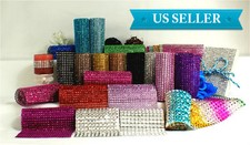 5" 1-10 Yards Diamond Mesh Wrap Roll Crystal Rhinestone Sparkle Bling Ribbon