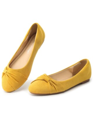 Musshoe Mustard Suede Slip On Size 10 Dancing with every step Ballet Flats