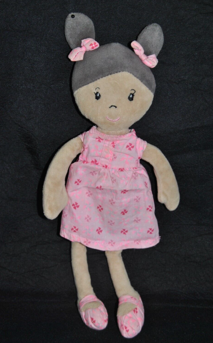 🍀Doudou Poupée OBAIBI OKAIDI Fille Chiffon Robe Rose Imprimé 30