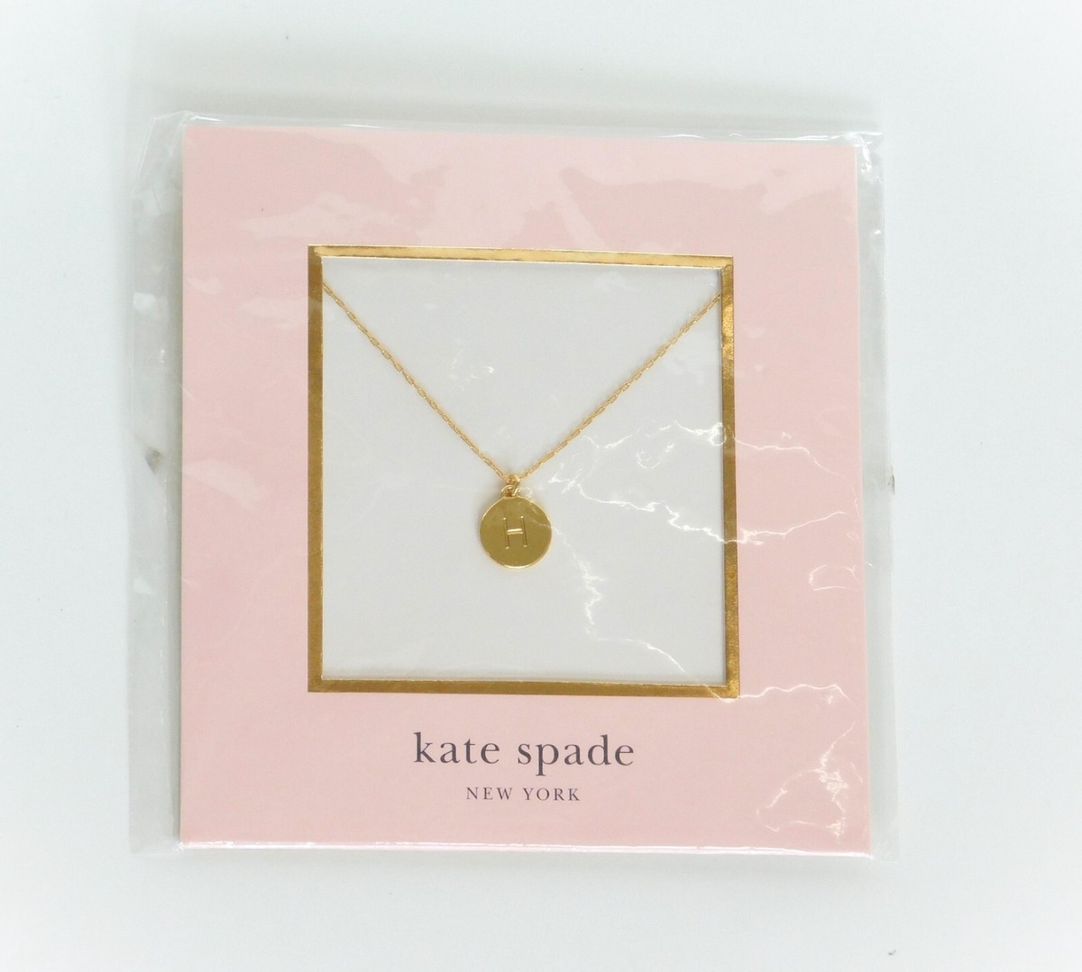 Kate Spade H Initial Mini Pendant Necklace Gold Tone