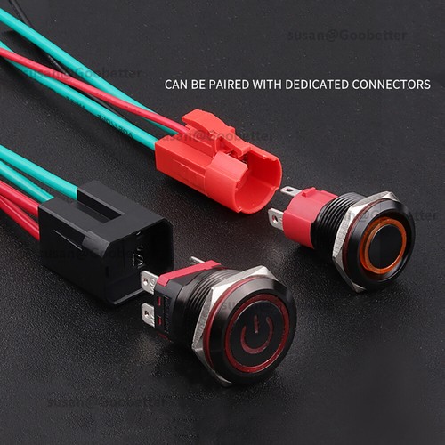 Metal Switch Push Button Round 16/19/22/25mm LED Illuminated Momentary Latching - Picture 3 of 20