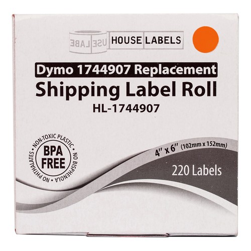 DYMO LW 1744907 ORANGE 4XL 4x6 4"x6" - ONE (1) Roll All-Purpose Labels FREE SHIP - Picture 7 of 9