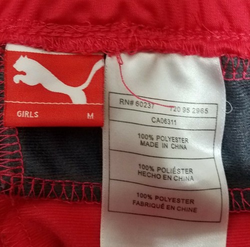 Puma Girls Pink Athletic Track Workout Pants Size Medium Multicolor Side Stripe - Picture 9 of 12