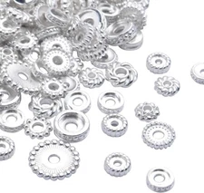 Spacer Beads Shiny Silver Findings Assorted Lot Jewelry Making Mix 20pcs