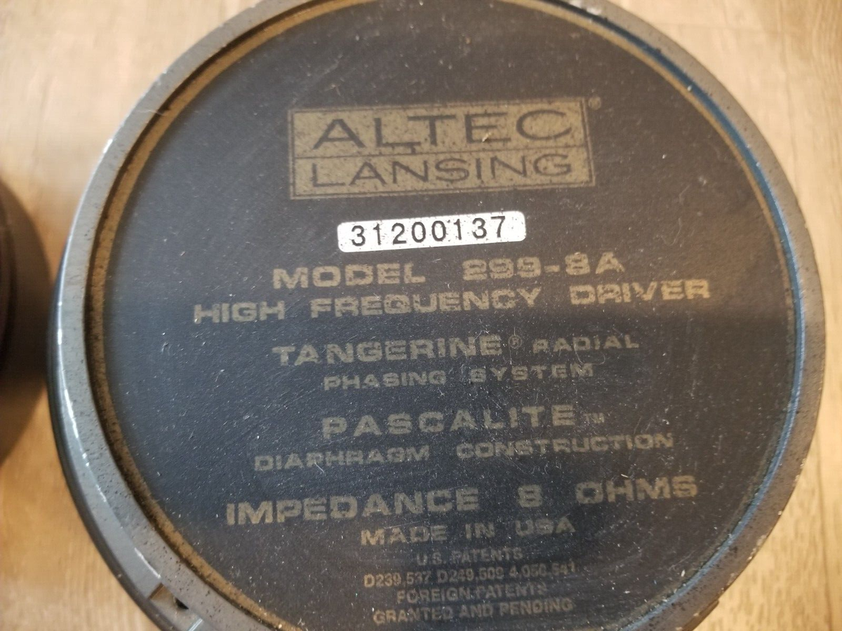 アルテック　ドライバー　299-8A PAIR ALTEC 299-8A HORN SPEAKER DRIVER 8 ohm ORIGINAL