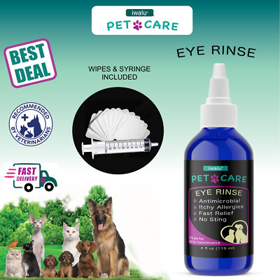 Dog Eye Boogers Stains Wipes Rinse LICK SAFE Use Daily SOOTHING NON STINGING