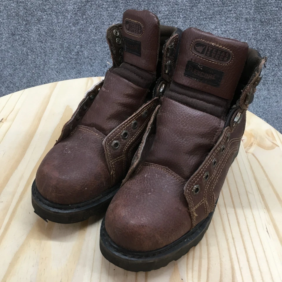 Botas Texas Steer Boots Masculinas 7,5 W Kode Flexcore Trabalho Tornozelo 20130 Couro Marrom - Imagem 3 de 4