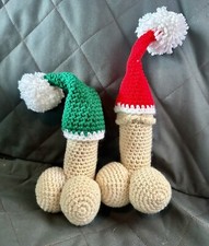 Christmas decorations Hand Made Pair Of D cks Gag Gift/White Elephant