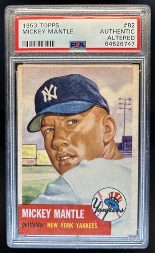 1953 Topps Mickey Mantle #82 New York Yankees PSA Authentic Altered