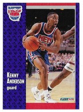 1991-92 Fleer Basketball Kenny Anderson Rookie Card #322 New Jersey Nets RC. rookie card picture
