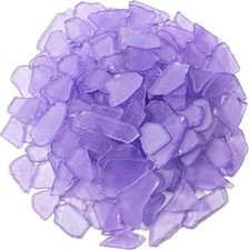 Lavender Sea Glass for Crafts - 15 OZ Flat Frosted Seaglass Pieces for DIY Art C