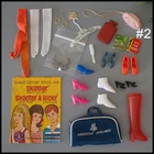 🤩#2 LOT Barbie Friends Shoes Gloves Jewelry Accessories Japan Vtg 1960s+🎁