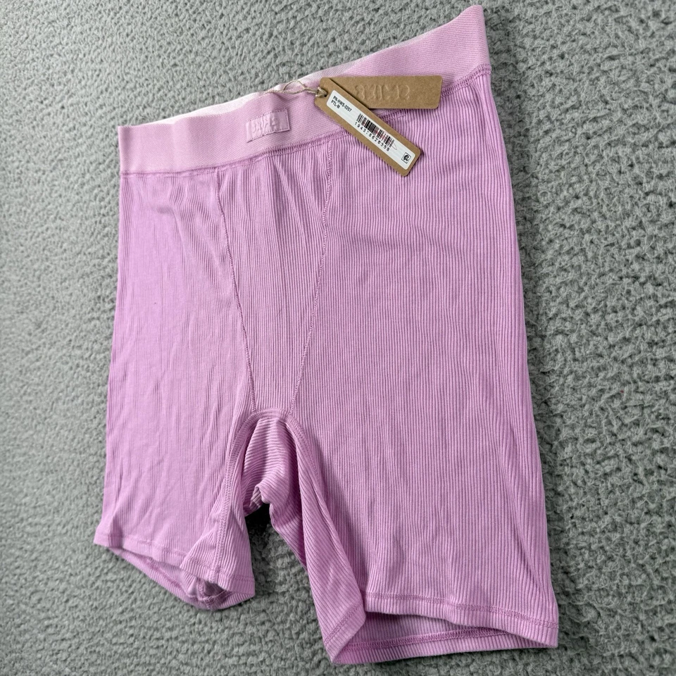 SKIMS Stretch Cotton Rib Boxers Shorts Womens M Comfort Sleep Lounge Soft NWT - Image 2 of 4