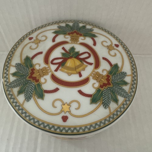 Hutschenreuther Germany Christmas Ceramic Covered Trinket Box Dish - Picture 2 of 9
