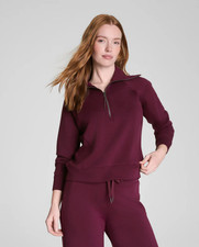 Best Seller SPANX AirEssentials Half Zip, Plum Berry