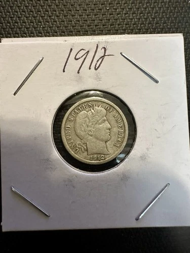 1912 Barber Dime * Almost Uncirculated AU * 90% Silver Content