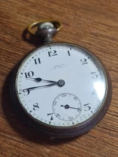 Vintage Gun Metal Gents Preston Valmor pocket watch W/O Ref4068