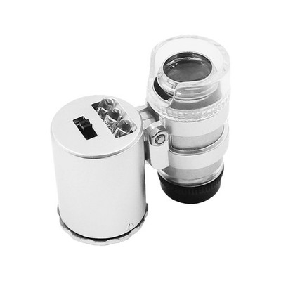 60x Illuminated Microscope Mini Microscope Pocket Magnifier Loupe masterly
