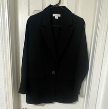 Liz Claiborne Black Blazer Long Sleeve Single Button Petite 4P
