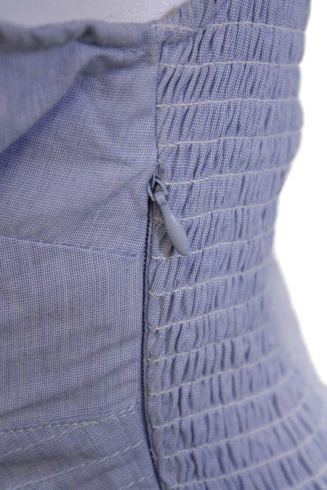 Vestido largo de mujer Misa de algodón sin mangas con cuello en V y cremallera acanalado púrpura talla M Foto 4 de 4