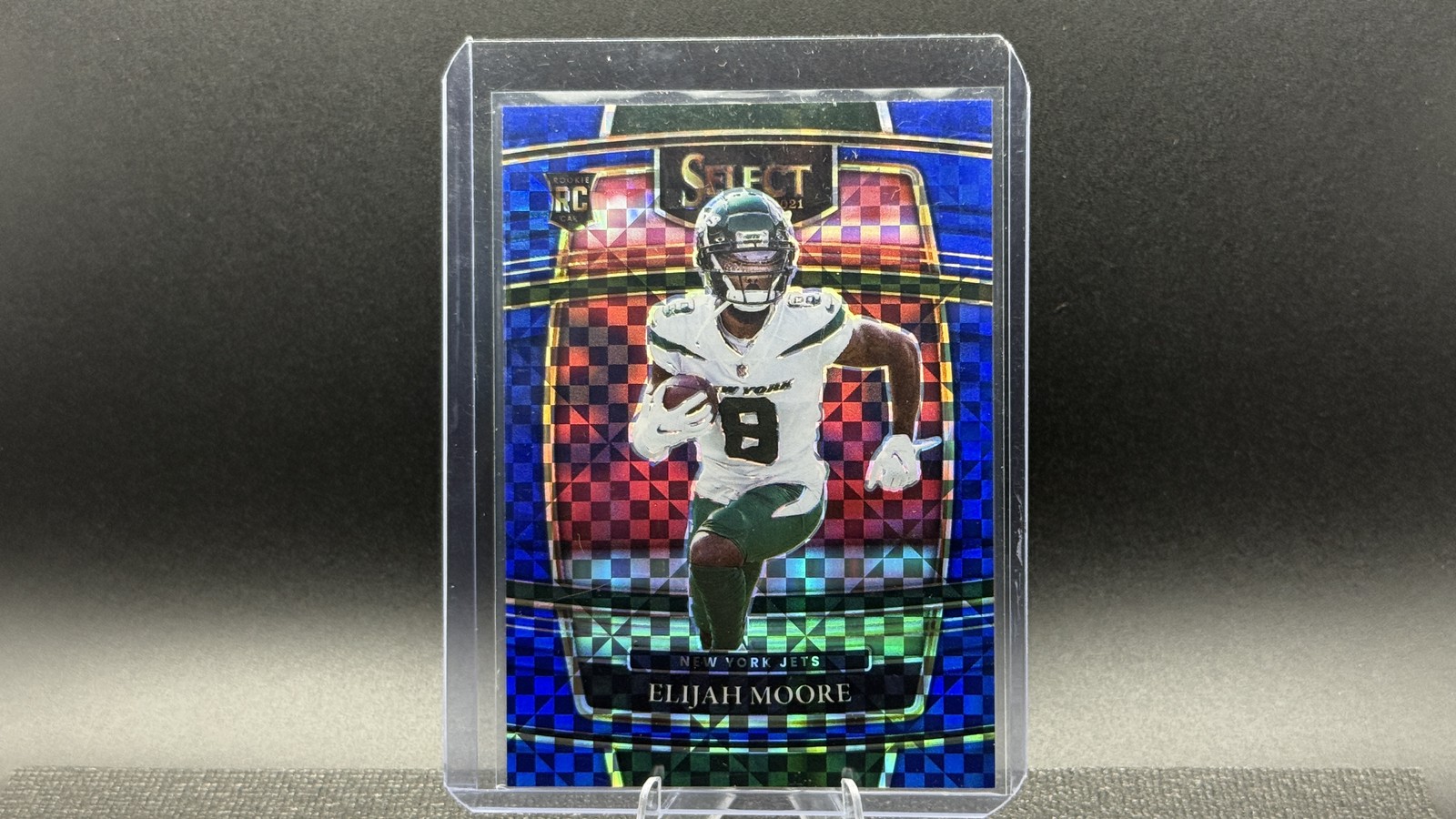 2021 Panini Select #56 Elijah Moore Blue Prizm #/199