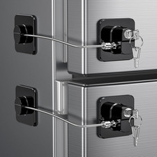 2 Pack Refrigerator Door Locks, Child Proof Fridge Lock for 2 pcs Black