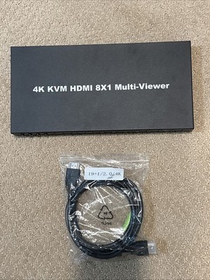 NK-E80 4K KVM HDMI 8-CH 8X1 Multi-viewer Video Screen With HDMI Cable No Remote